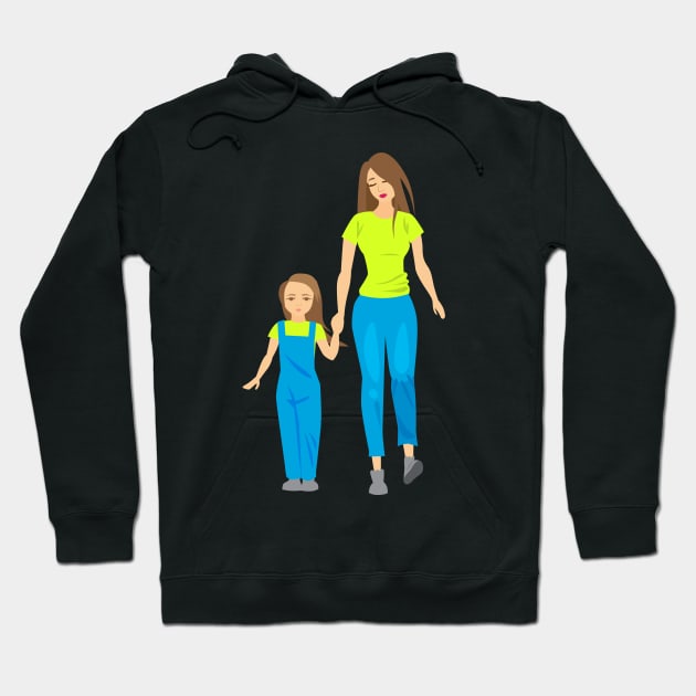 Mom holding kids hand Hoodie by holidaystore